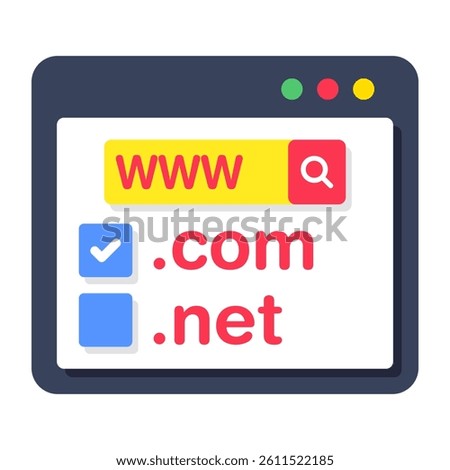 An icon design of web domains
