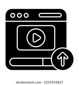 Un diseño de icono para subir videos web 