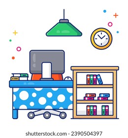 An icon design of workplace 

