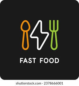 The icon designates food in a cafe. The image is a fast food. Vector illustration in a simple style.