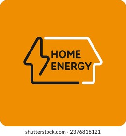 El icono que designa la energía de la casa. La imagen representa electricidad, voltaje. Ilustración vectorial.