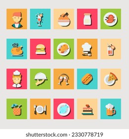 Icon designs about eating and drinking are suitable for additional design elements