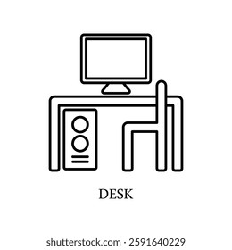 Icon a desk, isolated against a clean background.