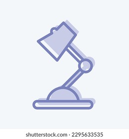 Icon Desk Lamp. related to Decoration symbol. two tone style. simple design editable. simple illustration