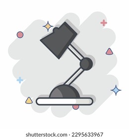 Icon Desk Lamp. related to Decoration symbol. comic style. simple design editable. simple illustration