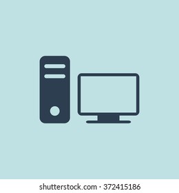 Icon Of Desktop Computer. EPS 10