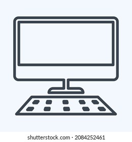 Icon Desktop - Line Style,Simple illustration,Editable stroke,Design template vector, Good for prints, posters, advertisements, announcements, info graphics, etc.