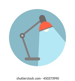 Icon Desktop red lamp in a flat style isolated. vector illustration