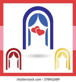 Icon Destination wedding ceremony. isolated on white background.