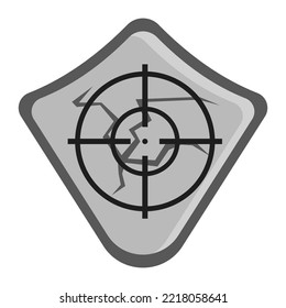 icon of a destroyed shield on which the sight is aimed