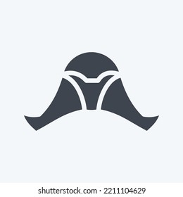 Icon Detachable Hood. suitable for sportswear symbol. glyph style. simple design editable. design template vector. simple illustration