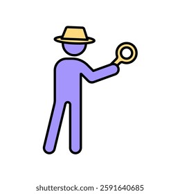 Icon a detective, isolated against a clean background.