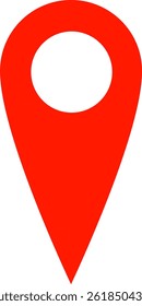 Icono para determinar el punto de una región o área con color rojo