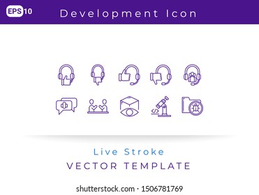 Icon Development, Costumer Service for Website, Infographic Element. Vector illustration design template