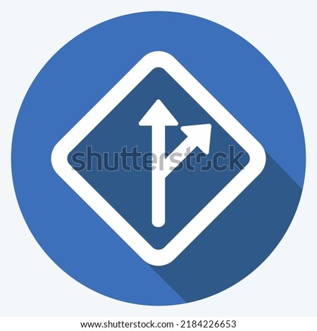 Icon Deviation Sign. suitable for education symbol. long shadow style. simple design editable. design template vector. simple illustration