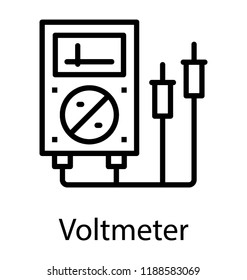 Icon of a device for measuring current depicting voltmeter