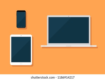 Icon device Smatphone Tablet Laptop