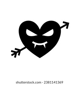 icon devil love halloween, Halloween icon, Spooky, Scary, Horor, Simple and Minimalist icon