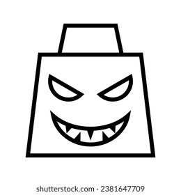 icon devil shopping bag halloween, Halloween icon, Spooky, Scary, Horor, Simple and Minimalist icon