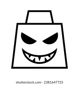 icon devil shopping bag halloween, Halloween icon, Spooky, Scary, Horor, Simple and Minimalist icon