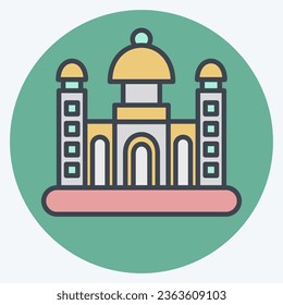 Icon Dhaka. related to Capital symbol. color mate style. simple design editable. simple illustration