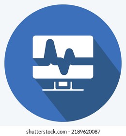 Icon Diagnostic. suitable for education symbol. long shadow style. simple design editable. design template vector. simple illustration