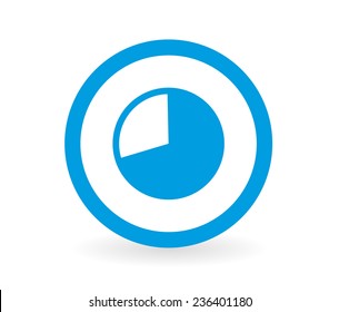 Icon of a diagram in blue and white - Abstract vector image easy to change color.