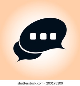 Icon of dialog, vector illustration. Flat design style