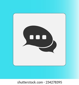 Icon of dialog, vector illustration. Flat design style