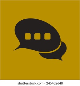 Icon of dialog, vector illustration. Flat design style