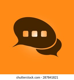 Icon of dialog, vector illustration. Flat design style