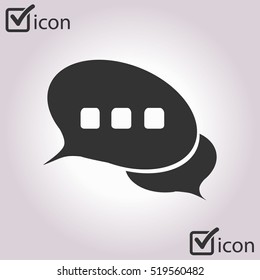 Icon of dialog, vector illustration. Flat design style