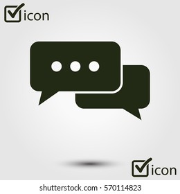 Icon Of Dialog Vector Illustration. Flat Design Style.