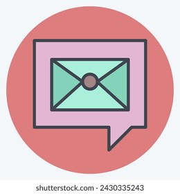 Icon Dialogue. related to Post Office symbol. color mate style. simple design editable. simple illustration