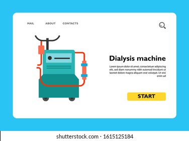 Icon Of Dialysis Machine. Medical Equipment, Filtering, Procedure. Medical Devices Concept. Can Be Used For Topics Like Kidney Failure, Clinic, Treatment