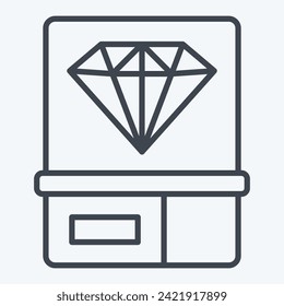 Icono Diamante 2. relacionado con el símbolo Ring. estilo de línea. diseño simple editable. ilustración simple