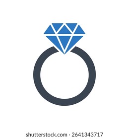 Icon of a diamond on an engagement ring