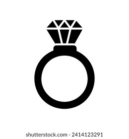 Icon of diamond ring for jewellery
