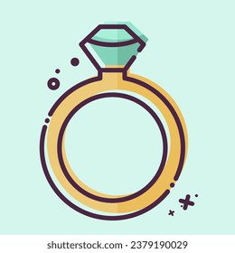 Icon Diamond Ring. related to Valentine Day symbol. MBE style. simple design editable. simple illustration