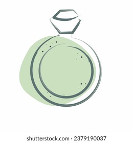 Icon Diamond Ring. related to Valentine Day symbol. Color Spot Style. simple design editable. simple illustration