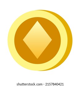 Icon Diamond shape. Gambling symbol, object. Vector illustration