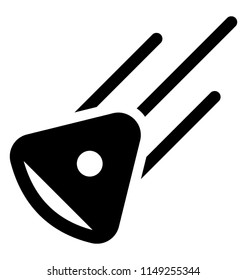 
Icon of a diamond shape vehicle falling from space depicting spaceship falling
