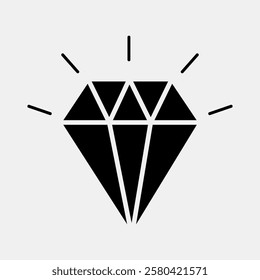 Icon diamond. Traditional tattoo elements. Icon in glyph style.