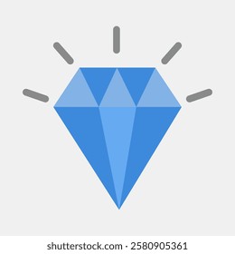Icon diamond. Traditional tattoo elements. Icon in flat style.