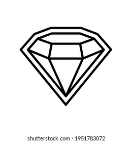 Icon Diamonds in a flat style. Linear outline sign. Vector icon logo design diamonds. Editable and replaceable.