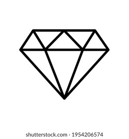 Icon Diamonds in a flat style. Linear outline sign. Vector icon logo design diamonds. Editable and replaceable.