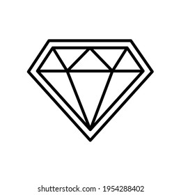 Icono Diamantes en un estilo plano. Signo de contorno lineal. Diamantes de diseño del logotipo del icono del vector. Editable y reemplazable.