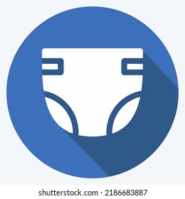 Icon Diaper. suitable for Kids symbol. long shadow style. simple design editable. design template vector. simple illustration
