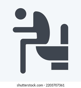 Icon Diarrhea. suitable for flu symbol. glyph style. simple design editable. design template vector. simple illustration