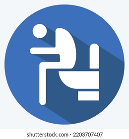 Icon Diarrhö. geeignet für Grippesymbol. langer Schattenstil. einfaches Design bearbeitbar. Designvorlage, Vektor. einfache Abbildung
